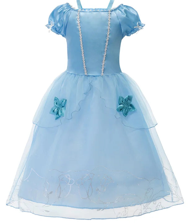 Halloween Birthday Dress Cinderella Snow White Aurora Rapunzel Princess Costume for Girls Kids 2-8Y