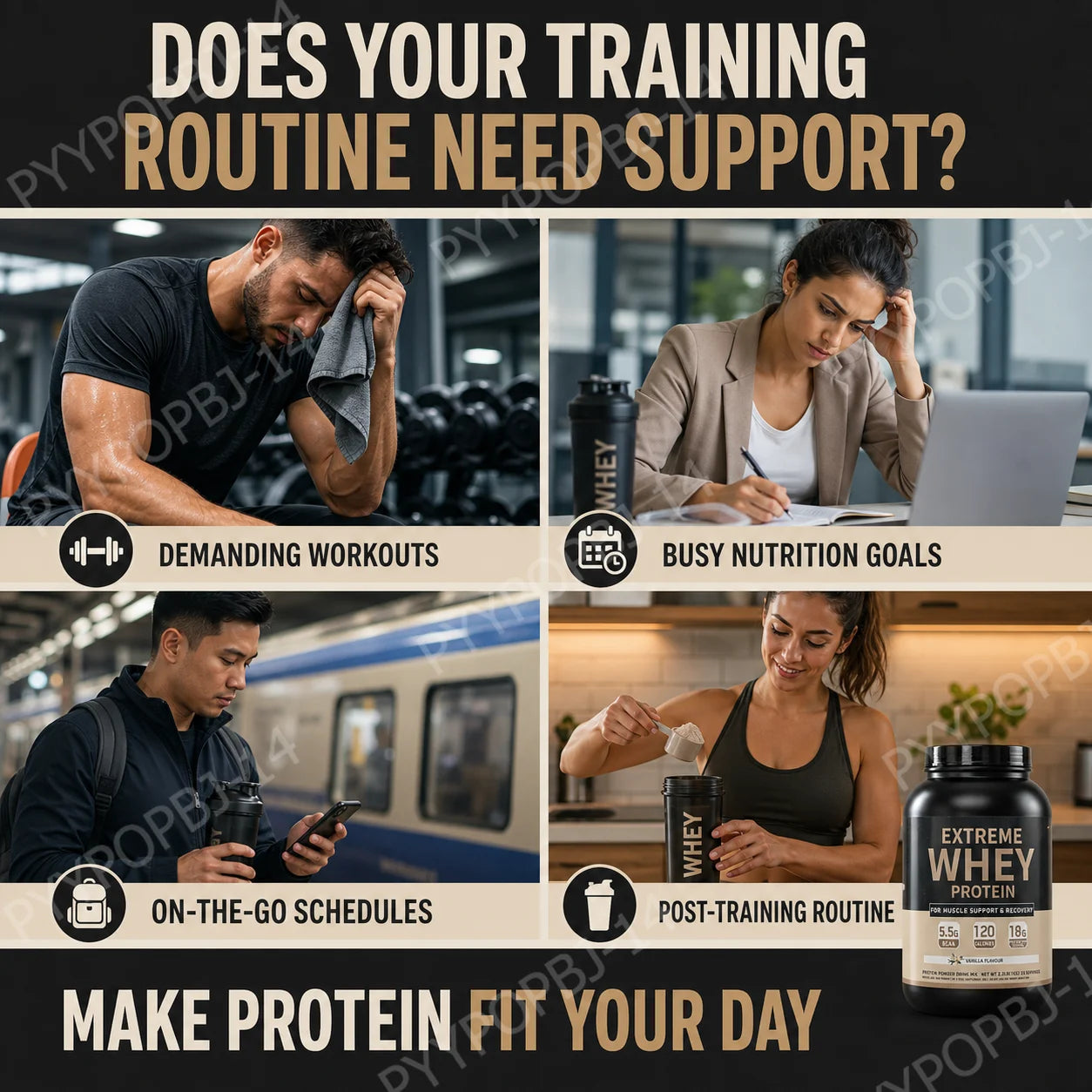 Whey Protein Powder 18g Protein 5.5g BCAA, Vanilla Flavor for Muscle Support Recovery and Daily Sports Nutrition 33 Servings 1kg