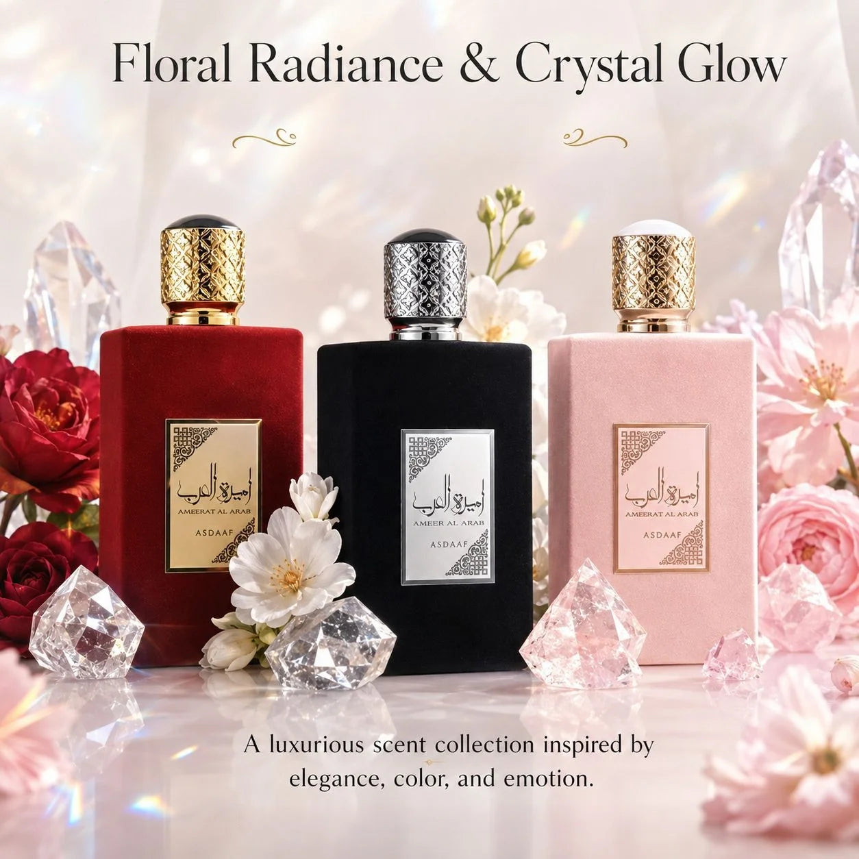 Luxury Ameerat Al Arab Perfume For Women, Black Red Pink Velvet EDP, Oriental Long Lasting Scent, High Quality Gift