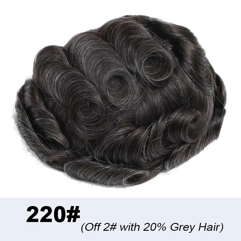 100% Density Full Lace Male Hair Prosthesis Swiss Thin Lace Men's Wig Natural Hairline Human Hair Man Hair System Wigs For Men
