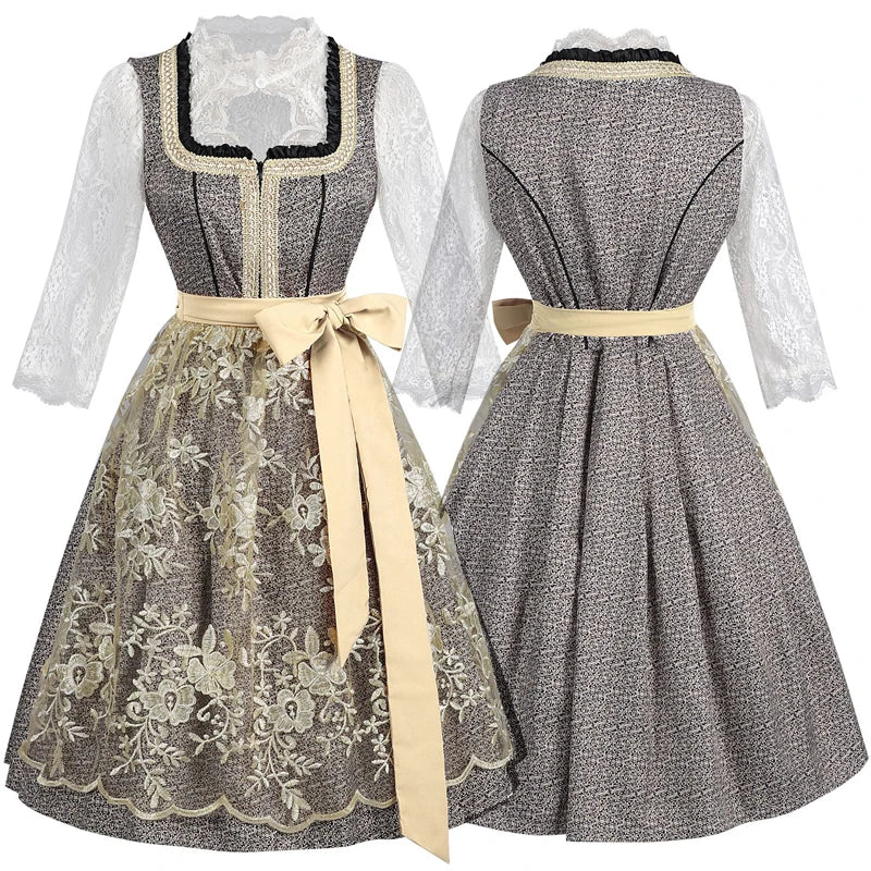Halloween Carnival Cosplay Costume German Oktoberfest Maid Dress Woman Bavarian Traditional Embroidery Outfits Performance Girl