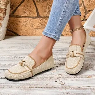 Women Flats 2025 New Knitted Breathable Flat Shoes Women Large Size Lightweight Loafers Anti-Slip Casual Flat Sneakers Women
