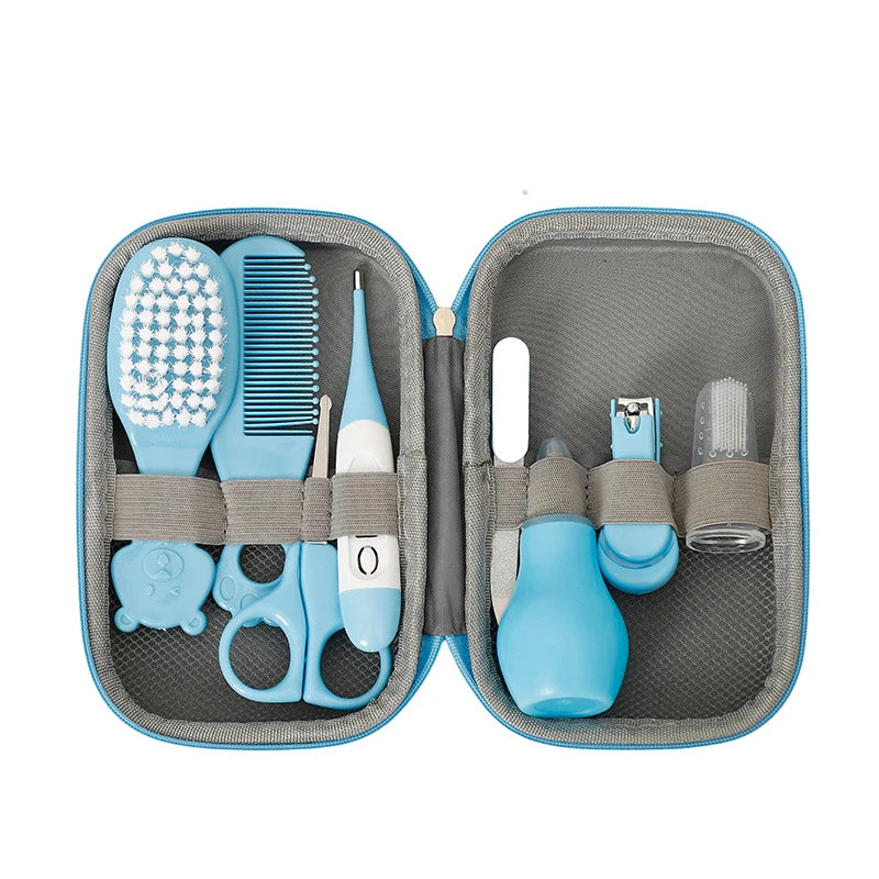 Baby Care Kit Kid Multi-functional Nail Clipper Comb Hair Thermometer Grooming Brush Kit Scissors Baby Health Care Set  Newborn