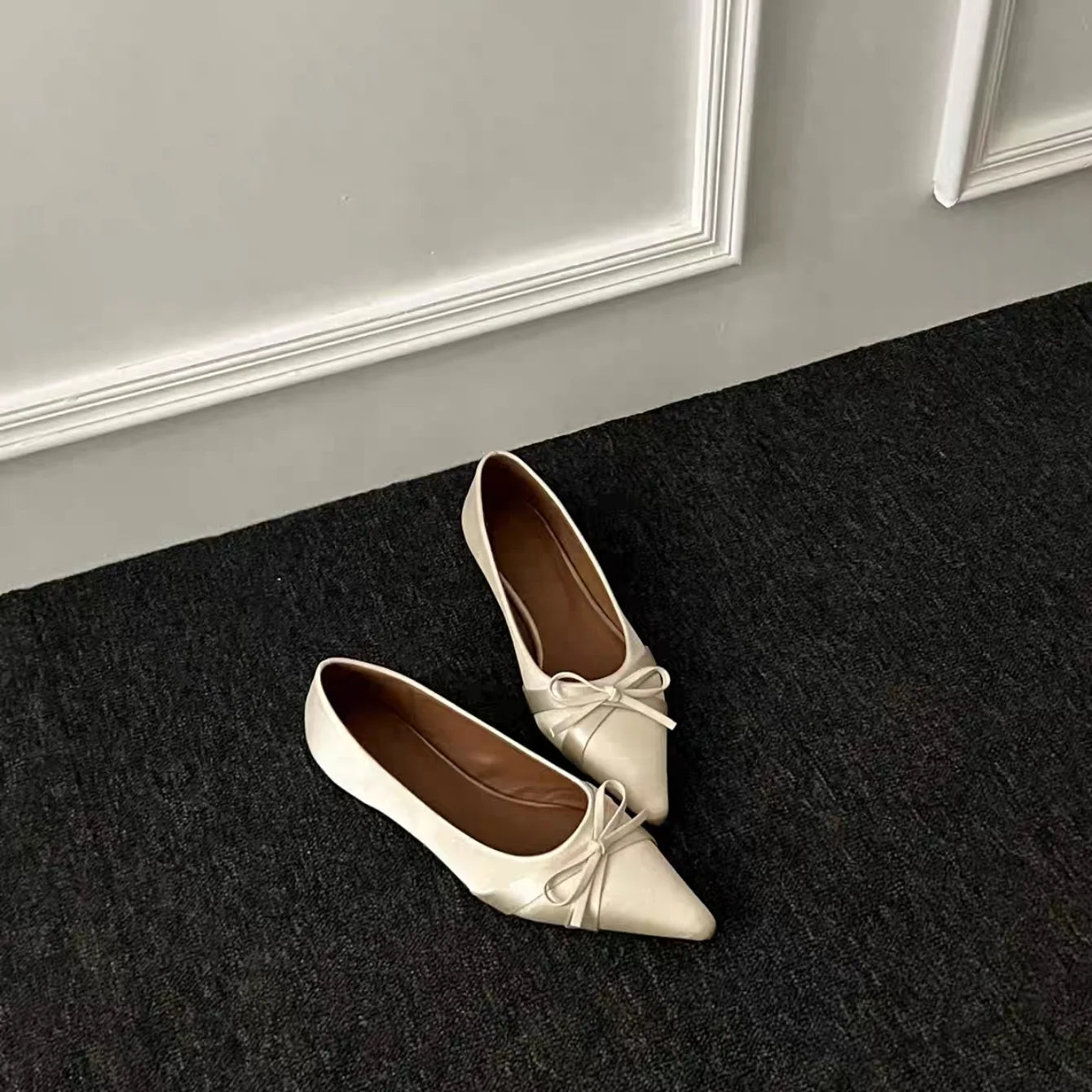 Women Flats 2024 New Bow Tie Flat Shoes for Women Ballerinas Pointed Toe Slip on Flat Lazy Loafers Casual Comfort Sneakers Women