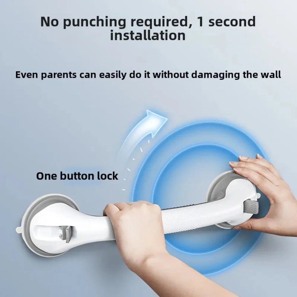 Heavy Duty Suction Grab Bar Shower Bathroom Safety Handle Anti-Slip Grip Elderly Assist Balance Bar Handicap Bathing Tools