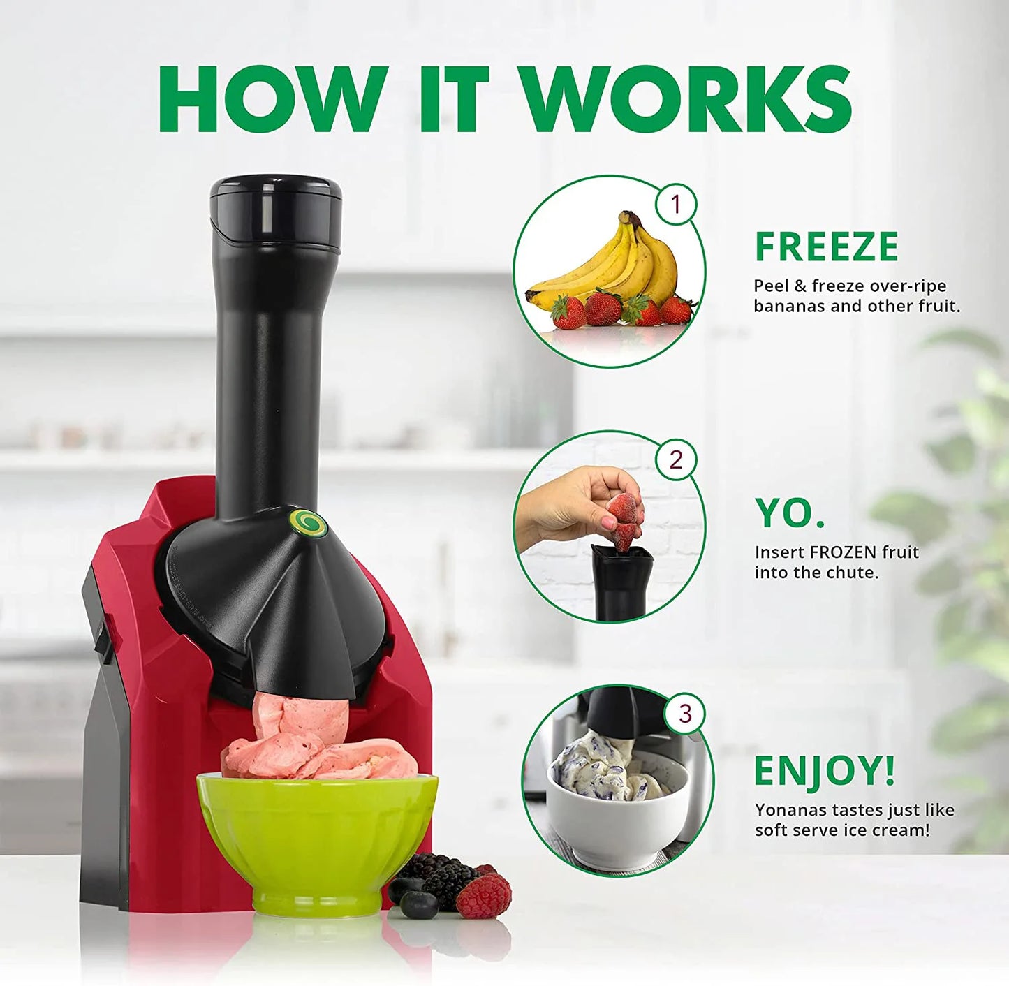 110V-220V Household Small Electric Ice Cream Fruit Yogurt Smoothie Machine Ice Cream Machine Children's Ice Cream Making Machine