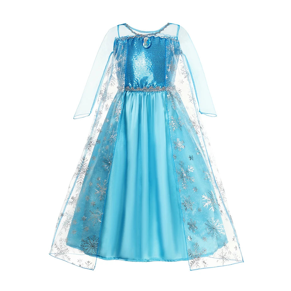 Halloween Birthday Dress Cinderella Snow White Aurora Rapunzel Princess Costume for Girls Kids 2-8Y