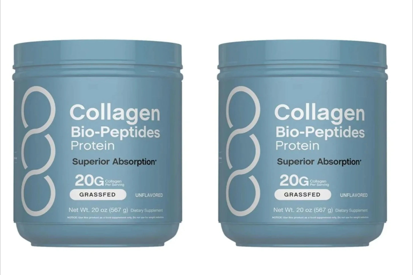 Collagen Peptides Powder 20g Per Serving, 18g Protein, Grass-Fed Bovine, Unflavored Daily Beauty Active Lifestyle Support, 567g