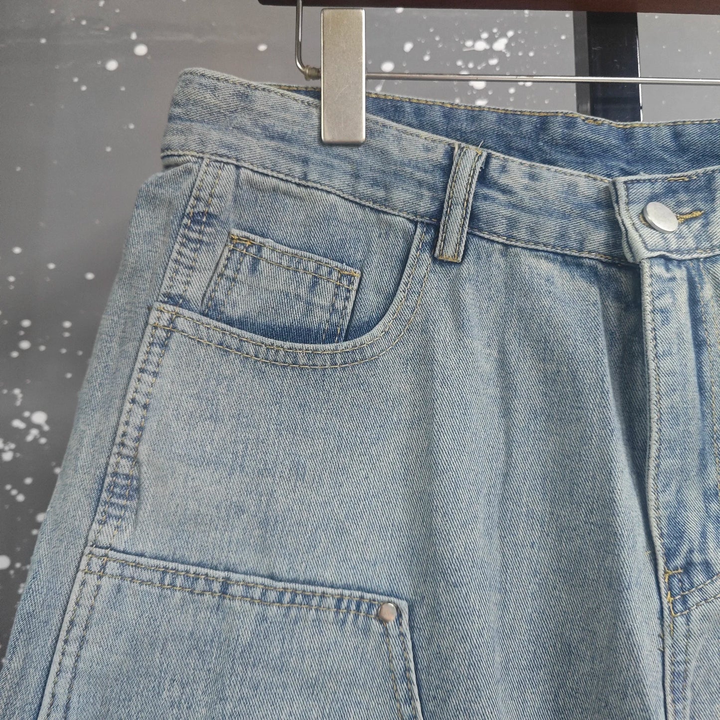IEFB Workwear Men's Denim Shorts Multi Pocket Wide Leg Baggy Fit Casual Summer Streetwear Casual Cargo Jeans 9X2957