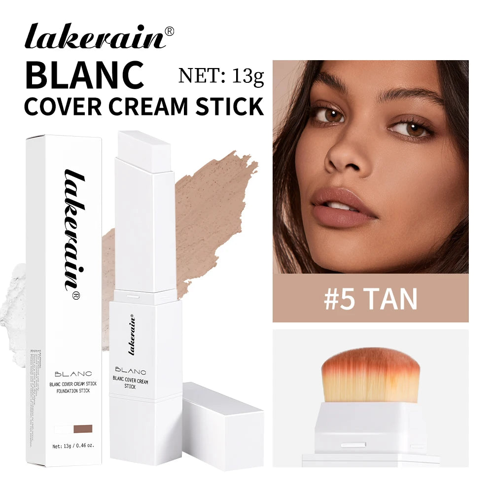 Lakerain Blanc Cover Cream Stick Dual-ended Design Waterproof Foundation Coverage Travel Bronze Creamy Foundation Natural Makeup