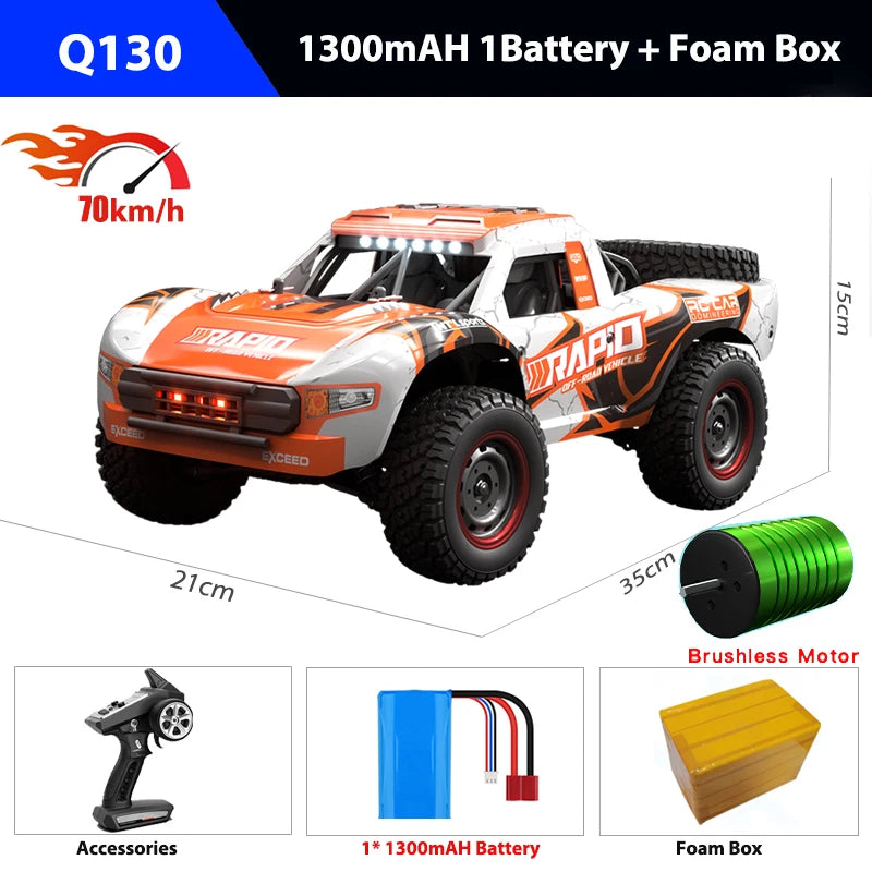 1/14 Q130 RC Car Desert  4WD Off-road Truck 2.4G High Speed Car Racing Drift Remote ControlVehicle Toys For Boys Children