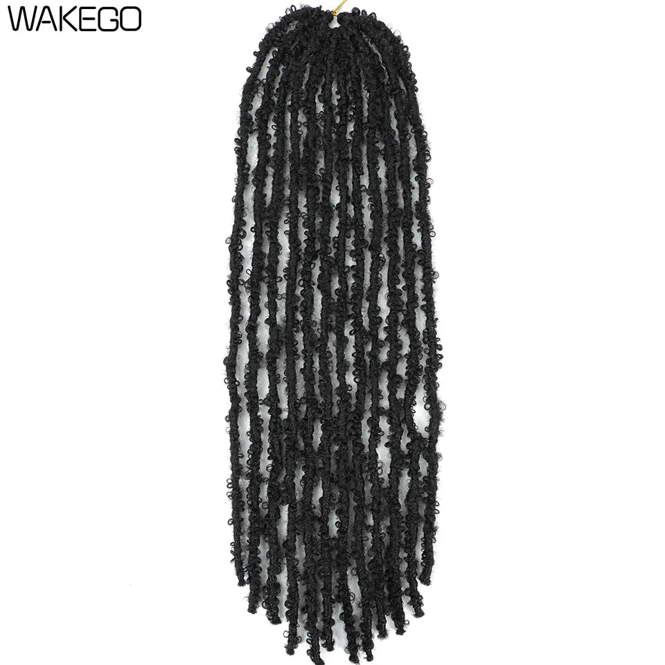 Wakego Butterfly Locs Crochet Hair 14 18 24 Inch Fausse Locks Crochet Butterfly Extensions Pre-looped Soft Locs Synthetic Braid