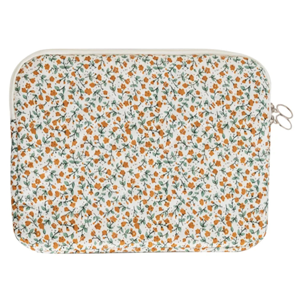 Flower Printed Laptop Sleeve Case Bag for Quilted Protective Laptop Case Computer Sleeve Clutches for 11-15 Inch Laptop Tablet