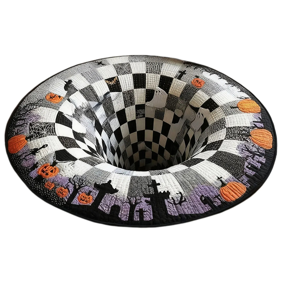 For Halloween Rug Optical-Illusion Rug Carpet Entrance Door Mat Home Decor Living Room Non-Slip Felt Carpet Halloween Present