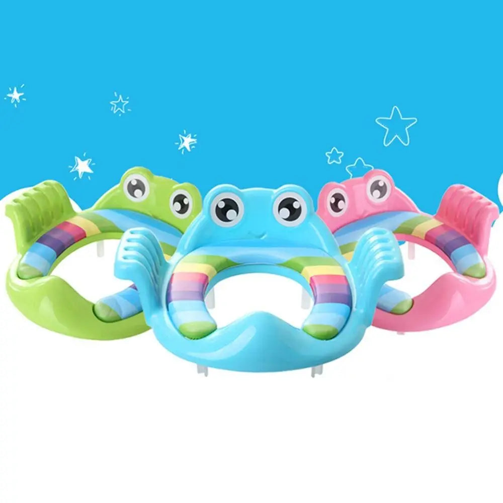 Cute Safe Baby Toilet Seat Easy to Clean Non-slip Children Potty Soft Cushion Frog shape Toddler Toilet Seat for Infant