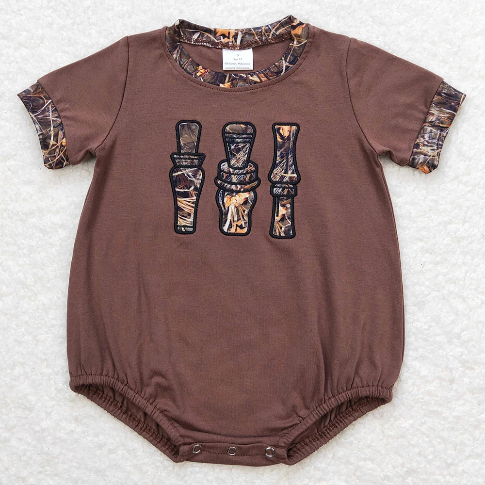 Hot Sale Kids Designer Clothes Boys Camo Branches Short Sleeve Rompers Boutique Infant Baby Boys Rompers Toddler Boy Jumpsuits