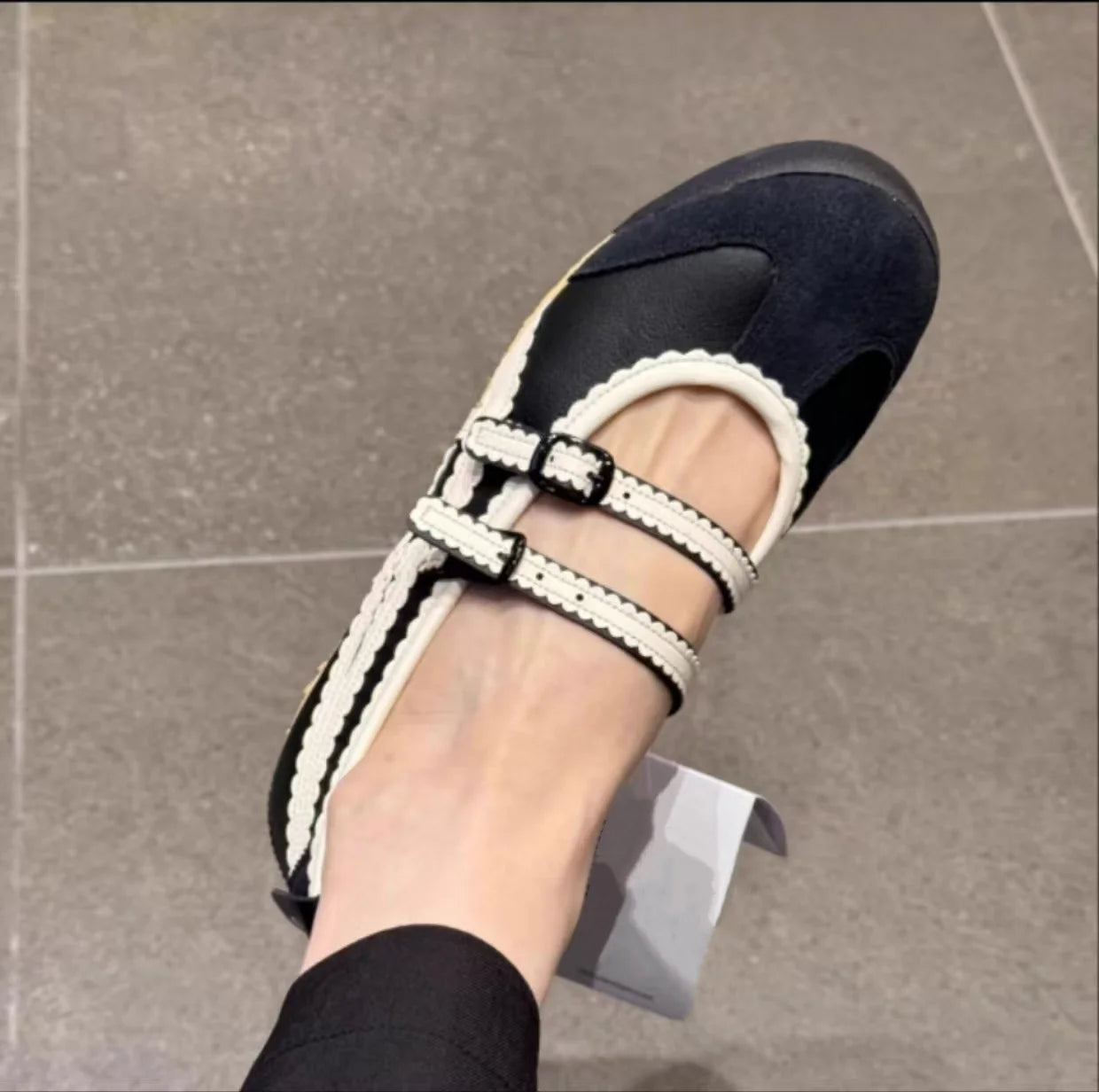 2025 Silver Ballet ShoesSpring New Women's Round Toe Flat Buckle Shallow Casual Sports Daily Office Commuter Ladies Single Shoes