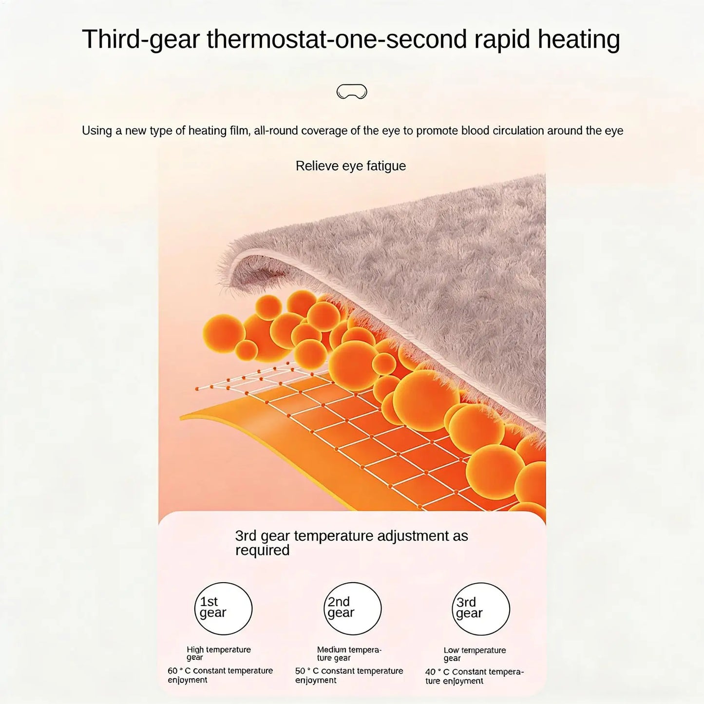 Sinus Heating Pad Adjustable Temperature USB Powered Heated Relief Mask Pain Pressure Tension Hot Compress Eye Therapy