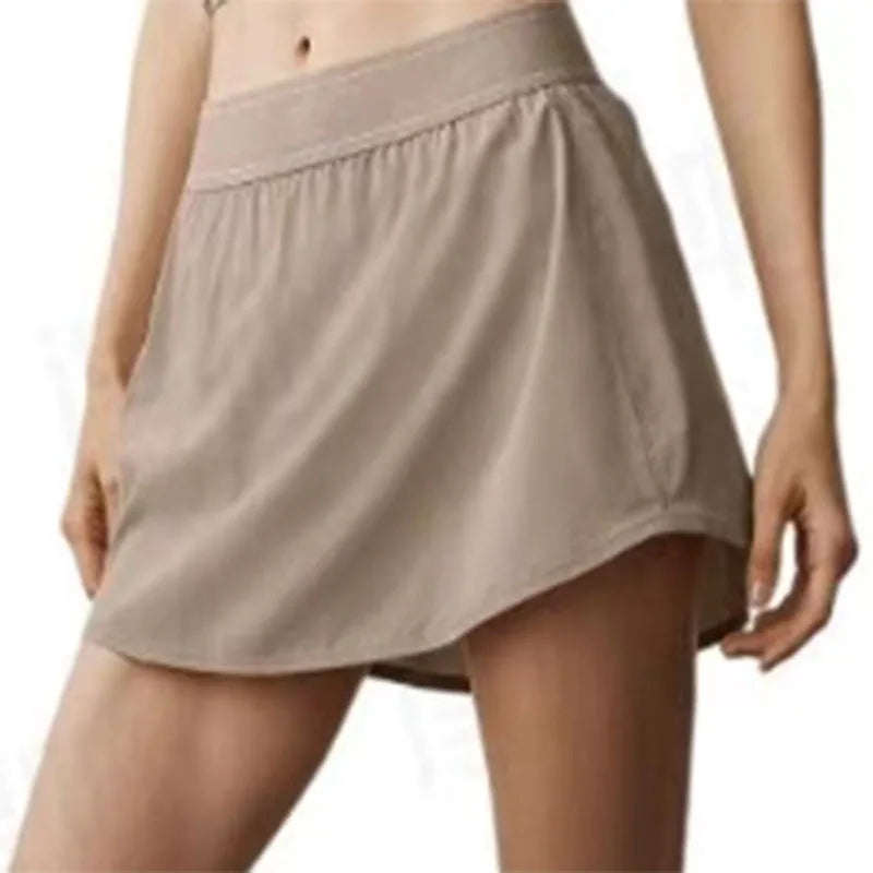 New Women's Tennis Skirt Outdoor Sports Breathable and Comfortable Simple Anti Light Skirt