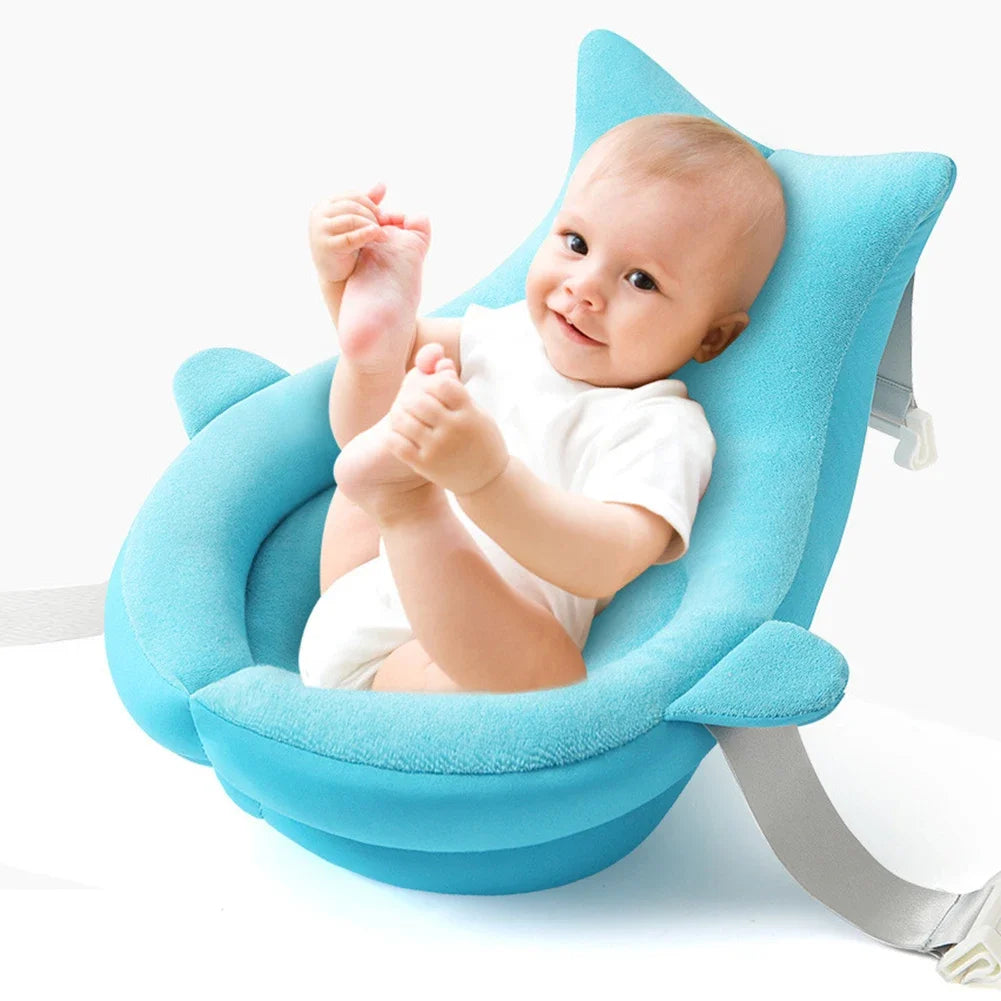 Newborn Bath Cushion Seat Anti Slip Floating Infant Bathtub Pad Portable Infant Bath Support Pad for Less Than 10kg Babies