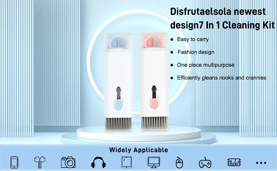 7 In 1 Laptop Keyboard Cleaner Brush Kit Earphone Cleaning Pen Keycap Puller Dust Tool For AirPods Headset Tablet Camera Phone