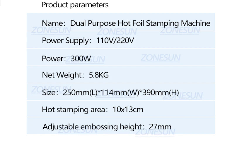 ZONESUN ZS110 Hot Foil Stamping Bronzing Embossing Machine Slideable Workbench Digital Leather PVC Paper Heat Press Machine