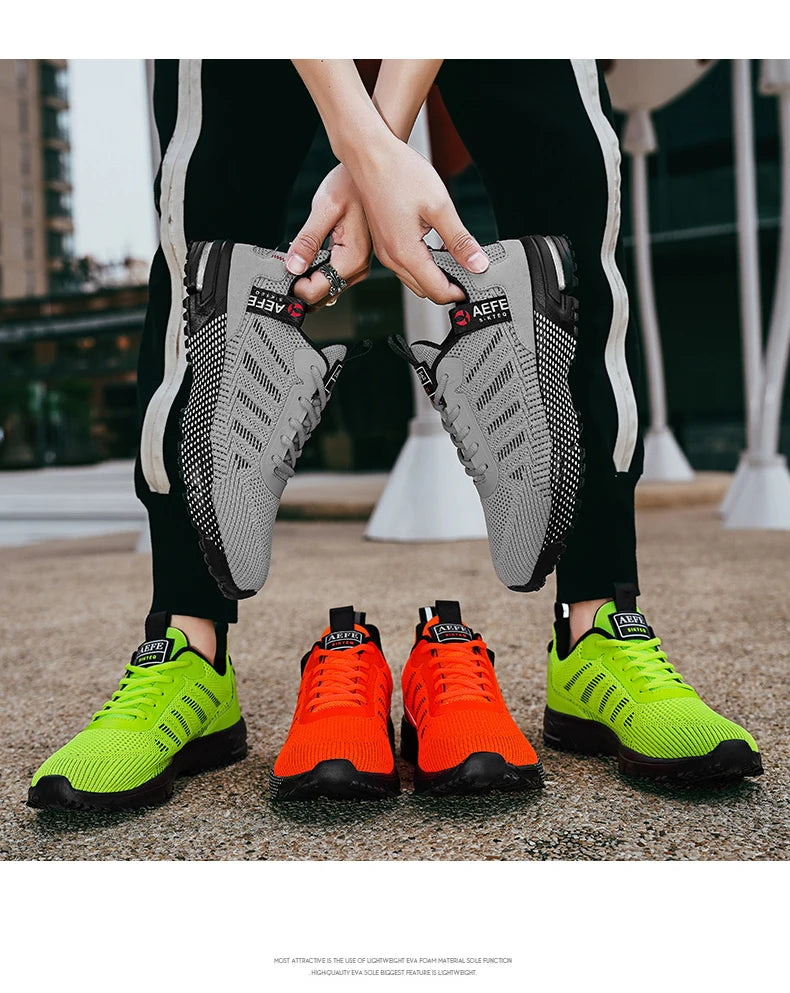 YRZL Men Casual Sport Shoes Breathable Lightweight Sneakers Outdoor Mesh Running Shoes Athletic Jogging Tenis Walking Shoes Man