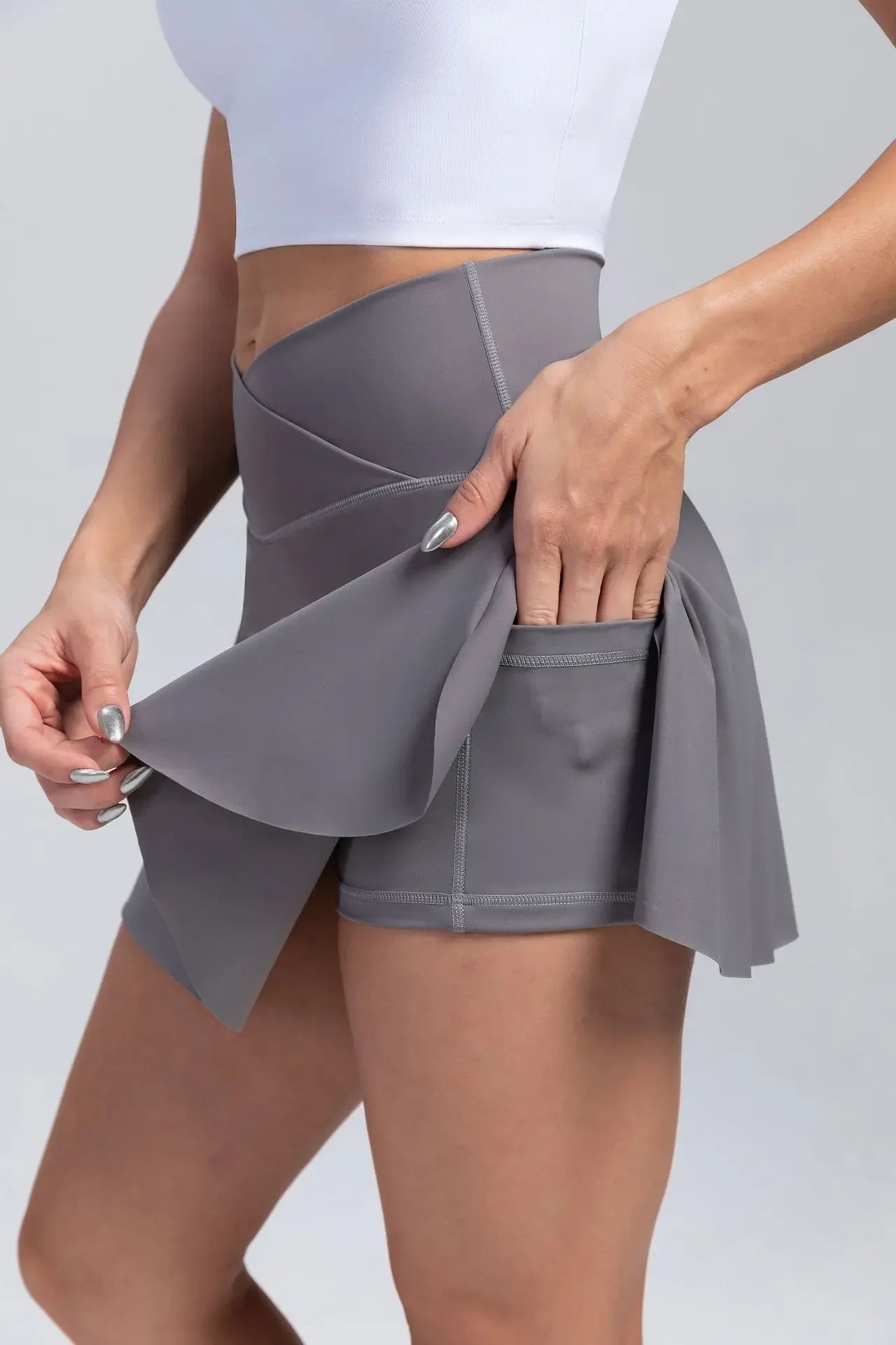Women Fitness Shorts Skirts Yoga Seamless Leggings High Elastic Sports Fashion Gym Trainning Tennis Dresses High-Waist Skirts