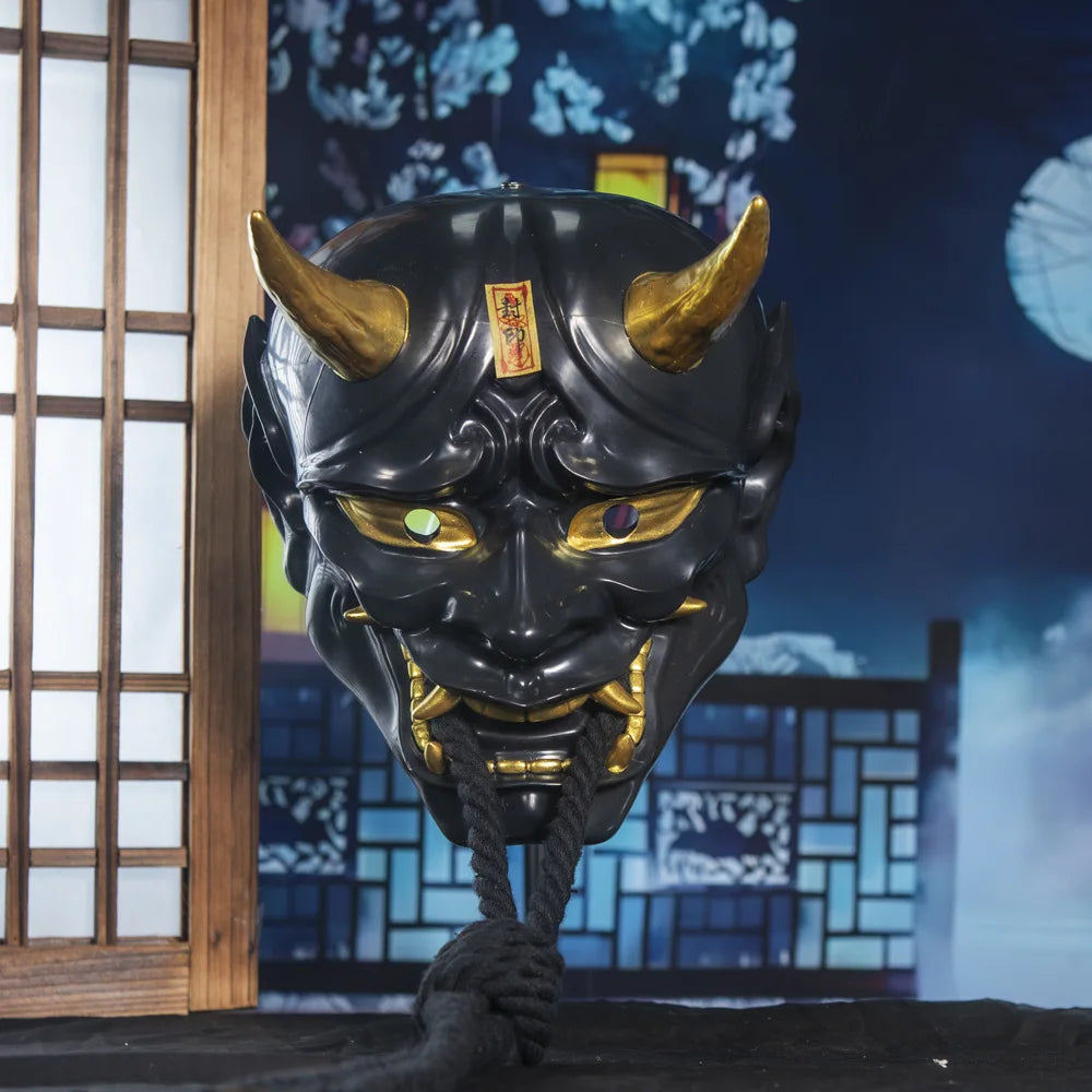 Halloween Prajna Mask Horror Mask Cosplay Costumes Japanese Demon Ghost Mask Party Carnival Comic-Con Masquerade Props Gift