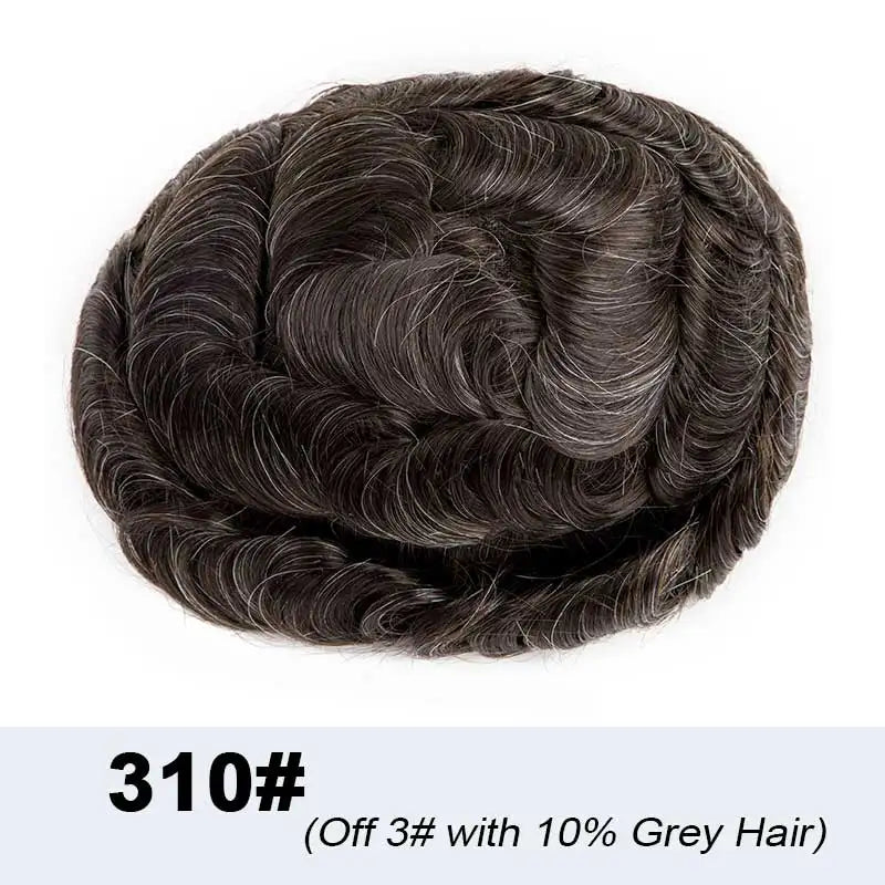 100% Density Full Lace Male Hair Prosthesis Swiss Thin Lace Men's Wig Natural Hairline Human Hair Man Hair System Wigs For Men