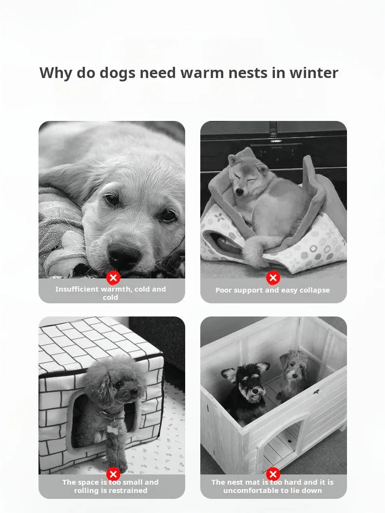 Winter Warm Pet Bed Velvet Handmade Plush Dog Sofa Orthopedic Non-slip Bottom Washable Memory Foam Dog Bed for Large Dogs