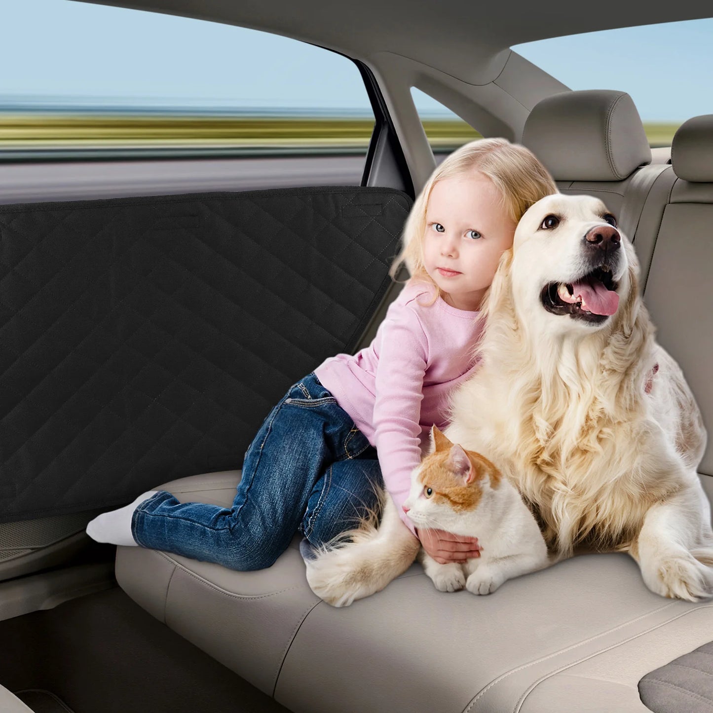 2Pcs Oxford Waterproof Car Door Protector Dog Anti-Scratch Car Interior Cover Washable Car Door Protect Mats for Car Truck & SUV