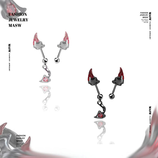 MASW Original Design Cool Trend Asymmetry Earrings For Women 2025 Trend New Fashion Jewelry Personality Hot Sale Accessories