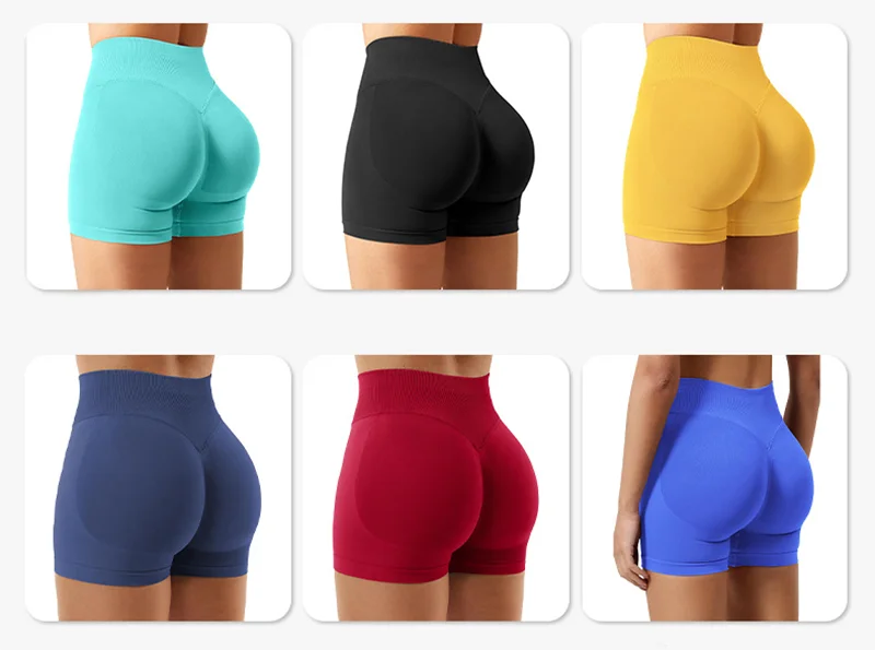 Women Casual Sports Shorts Summer Thin High Waist Shorts 4.5" Low Ribbed Band Running Breathable Short Pants