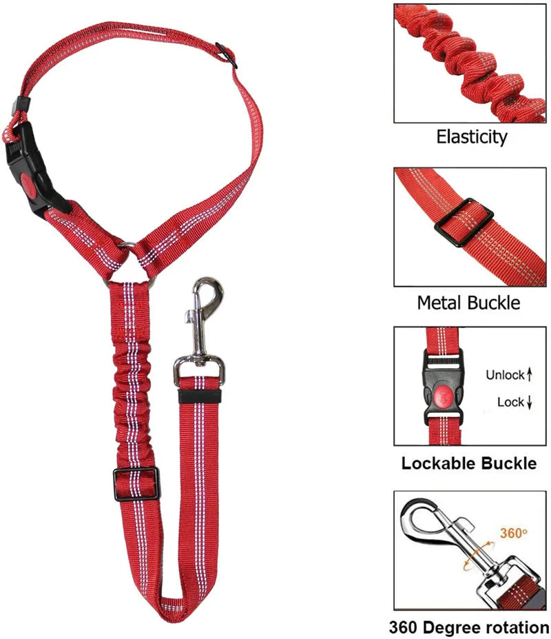 New Solid Two-in-one Dog Harness Leash Pet Car Seat Belt BackSeat Safety Belt Adjustable for Kitten Dogs Collar Pet Accessories