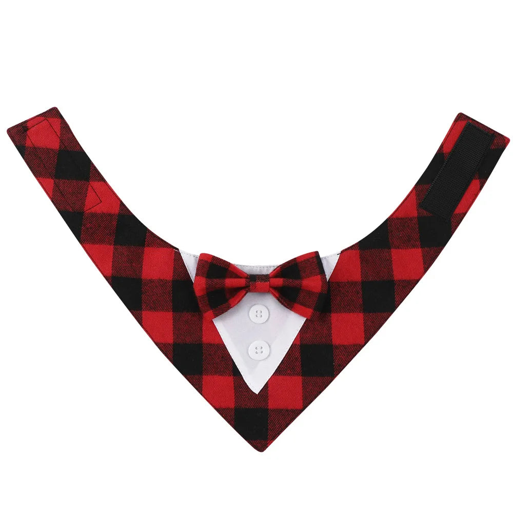 Sucado Handsome Wedding Pet Dog Bandana Elegant Suit Bowtie Luxury Triangular Scarf Collar Engagement Party Gifts Accessories