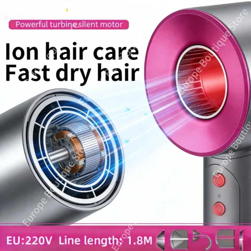 New Super Hair Dryer 220V Leafless Hair Dryer Personal Hair Care Styling Negative Ion Tool Schedule Negative Ion Electric Dryer