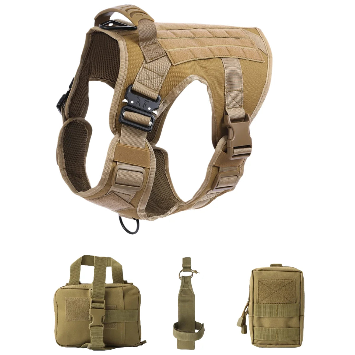 Tactical Dog Harness, Adjustable No-Pull Handle Service Vest Heavy Duty Pet Large Breed,  Dog Vest for Training Hunting Walking