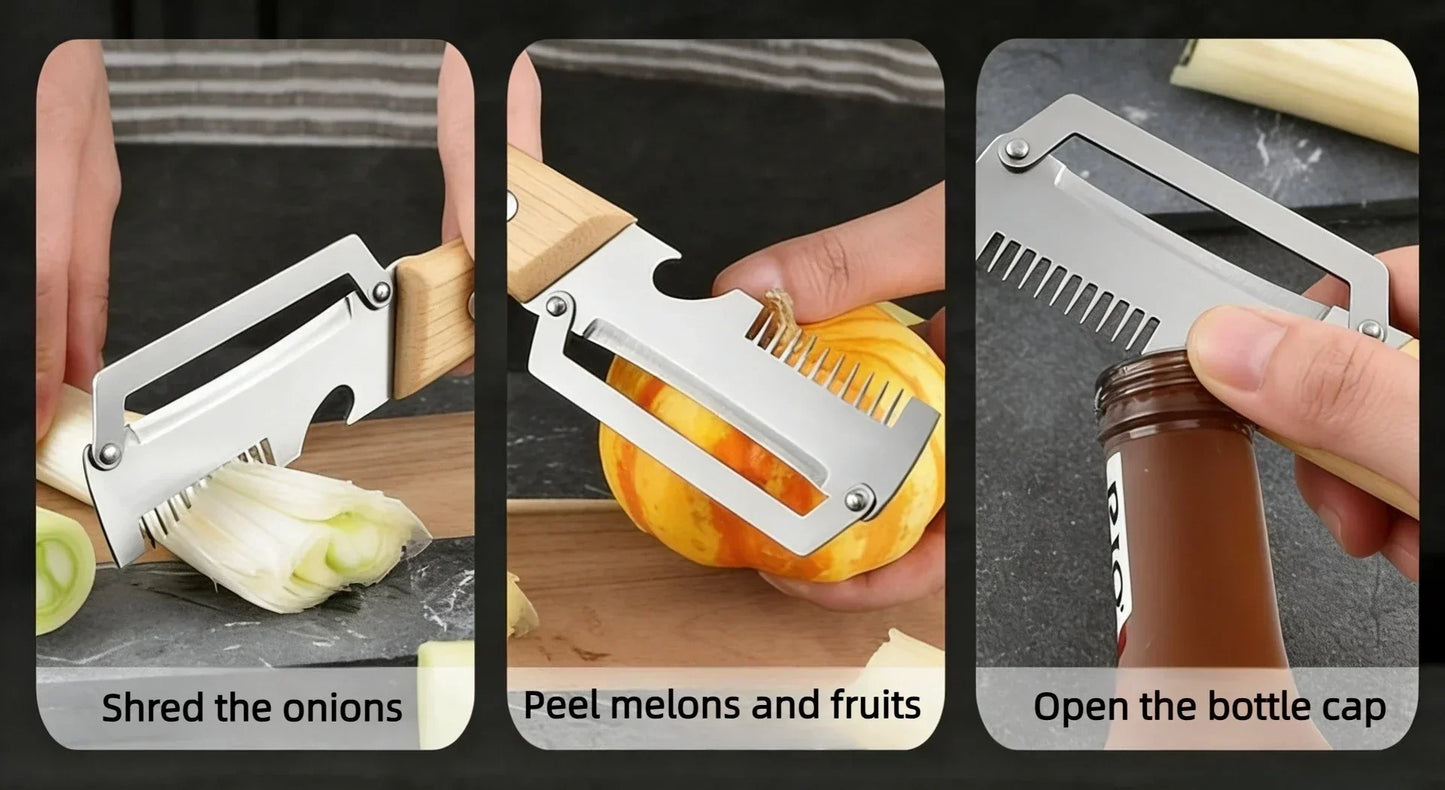 Stainless Steel Vegetable Peeler Multifunction Fruit Slicer Shredder Kitchen Cutter Tool for Potato Carrot Cucumber Use