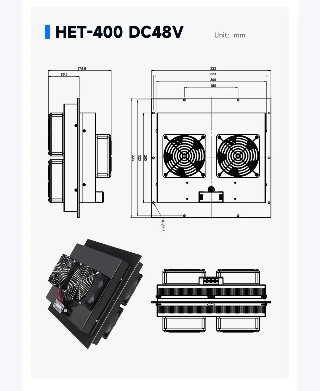 ENMG Industrial Cabinet Semiconductor Cooling System HET Kit 12V Peltier Cooling Module with Fan Heatsink & Electronic AC Green.