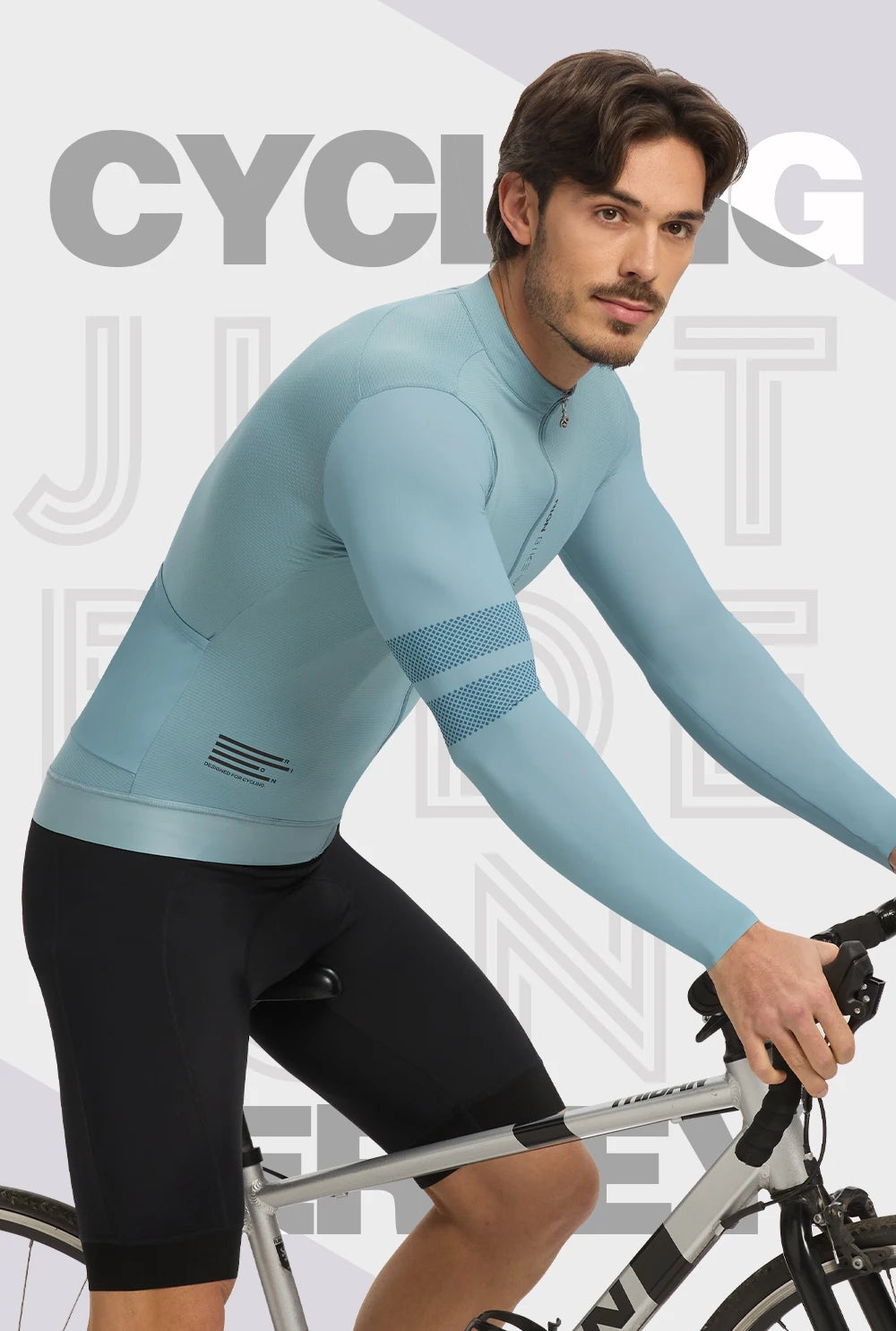 RION Men Cycling Jerseys Long Sleeves MTB Jersey Bike Shirts UPF 50+ Sun Protection Pro Team Uniform Mountain Bicycle Clothing