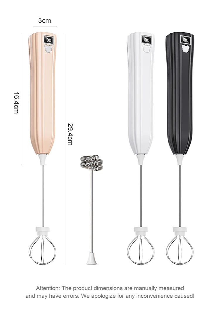 Electric Wireless Egg Beater Mini Coffee Mixer Handheld USB Charging Automatic Whipping Of Egg Whites Cream Home Baking