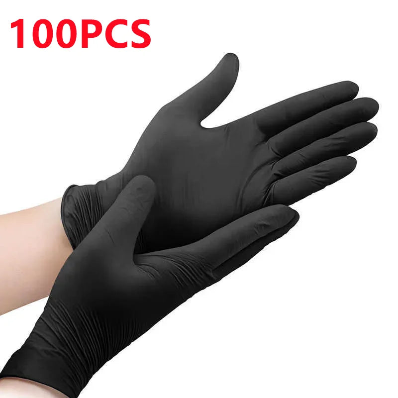 20/50/100PCS Black Nitrile Gloves Disposable Latex Free Household Gloves for Kitchen Cleaning Industrial Beauty Tattoo Gloves