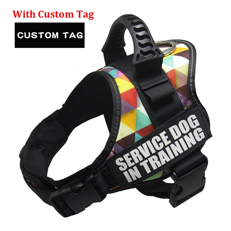 Adjustable Nylon Dog harness Personalized Reflective Pet Harness for Small Medium Large Dogs  No Pull Dog Harness Leash