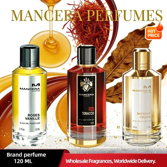 Mancera Tobacco Fragrance for Men 120ml Eau de Parfum Strong Long Lasting Perfume with Oud & Amber Luxury Woody Spicy Scent