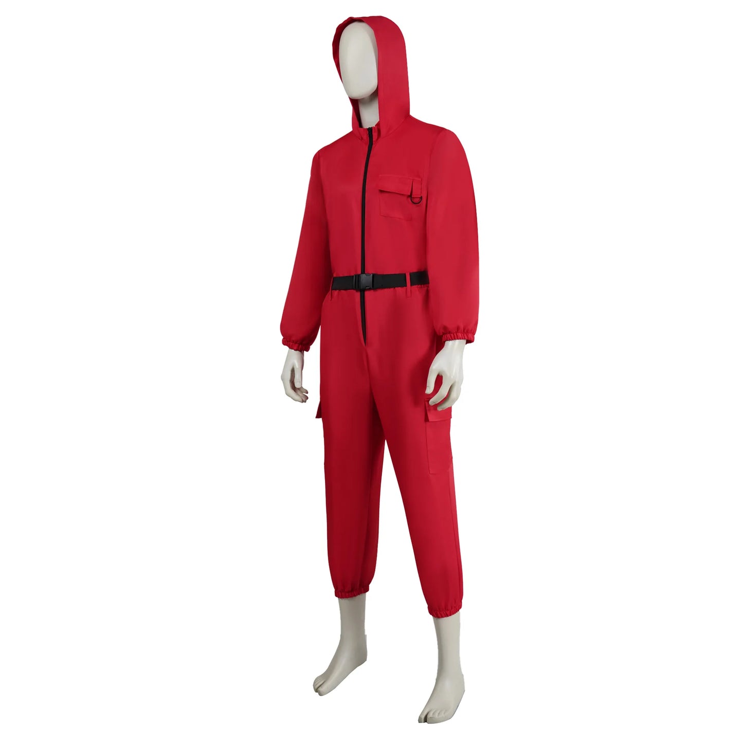 Halloween Cosplay Outfit TV Game Adult Kids Pink Red Jumpsuit Costume Set with Gloves Suspenders Role Play Party Wear for Boys