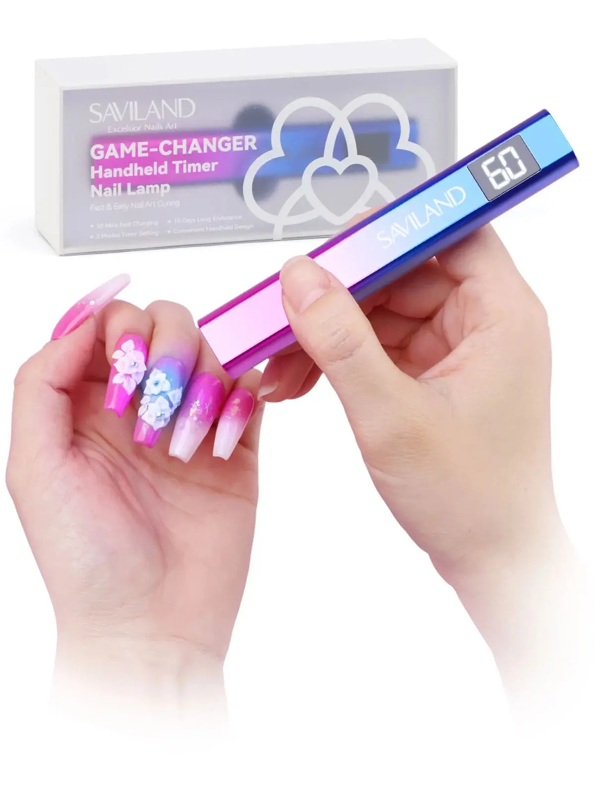 SAVILAND Portable Nail Lamp Dryer Handheld Mini UV Light for Nails For Gel Polish Quick Dry USB Nail Dryer Nail Art Tools