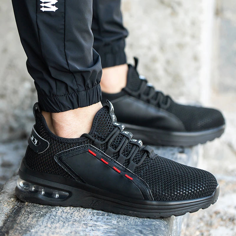 Summer Safety Shoes Mesh Work Shoes Lightweight Safety Sneaker For Men Breathable Protective Work Sneakers Steel Toe Shoes Man