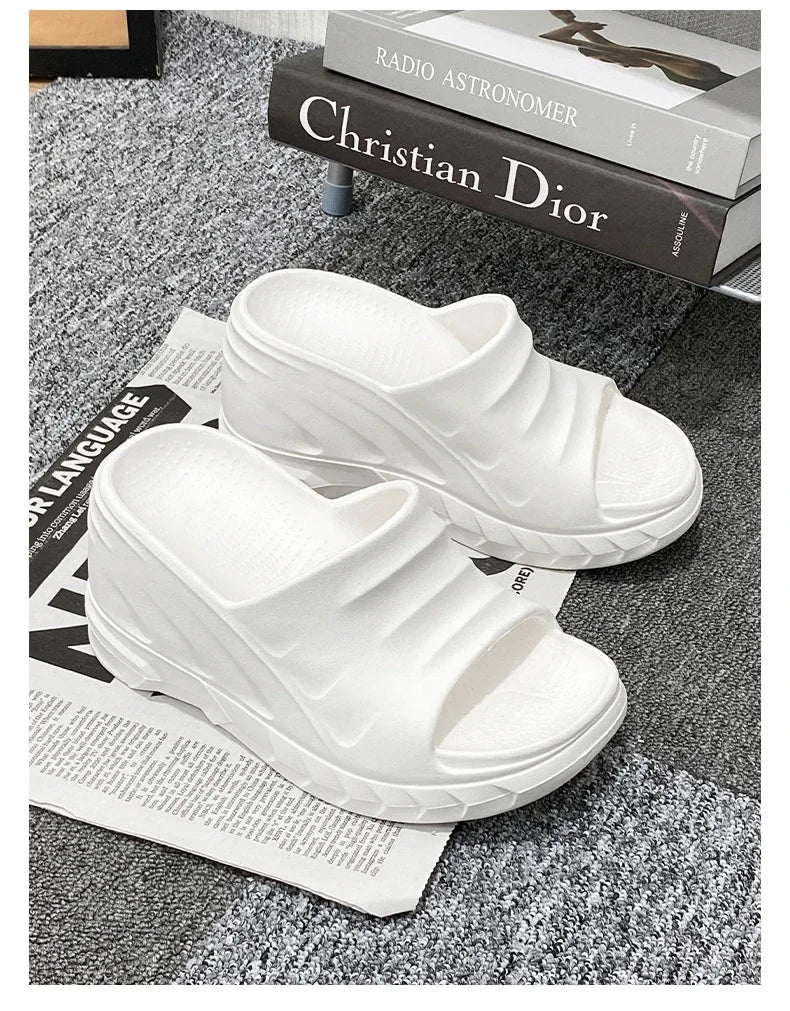 Outdoor Ladies Sandals Women Platform Flip Flops Slippers Height Increasing 8cm Summer Fashion Open Toe White Zapatos Mujer