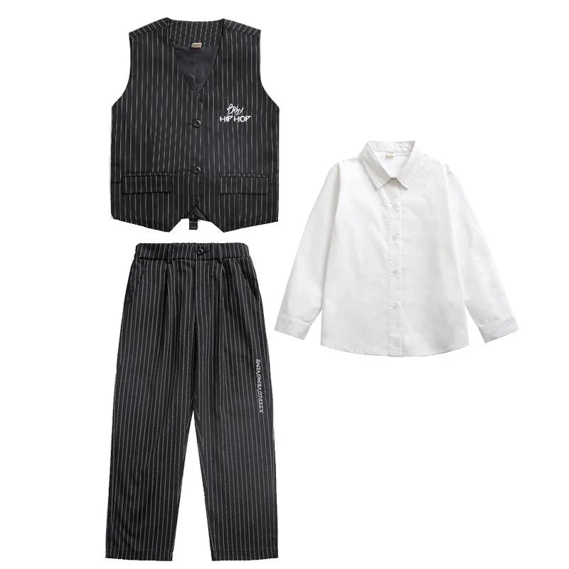 Kids Performance Costume Stage Outfit for Hiphop Dance Clothing Boys Girls Jazz Breaking Streetdance Waistcoats